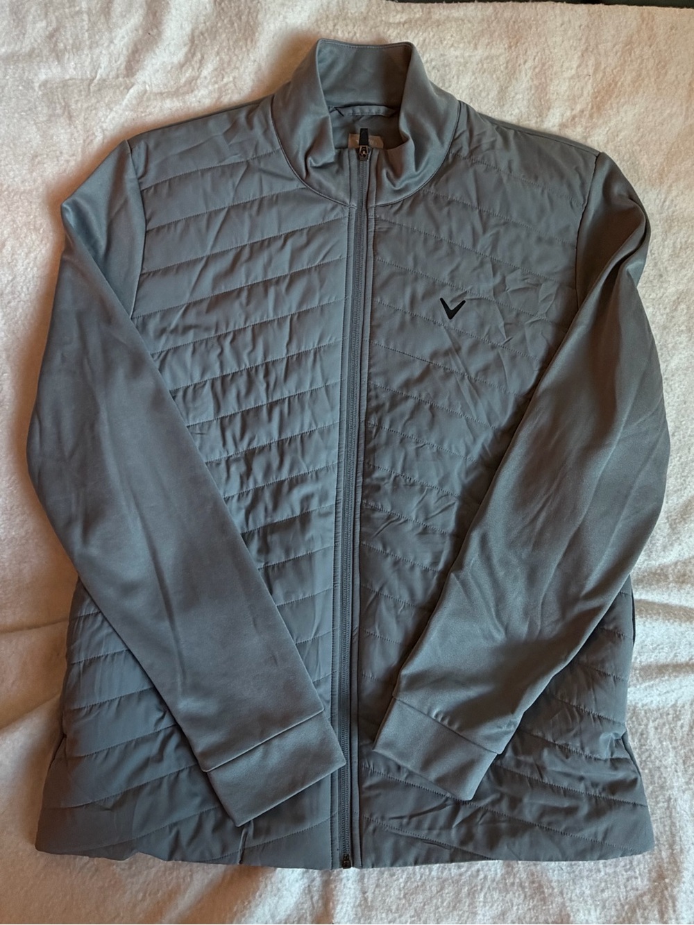 Men’s Callaway gray golf full zip quilted jacket size M #golf #athletic